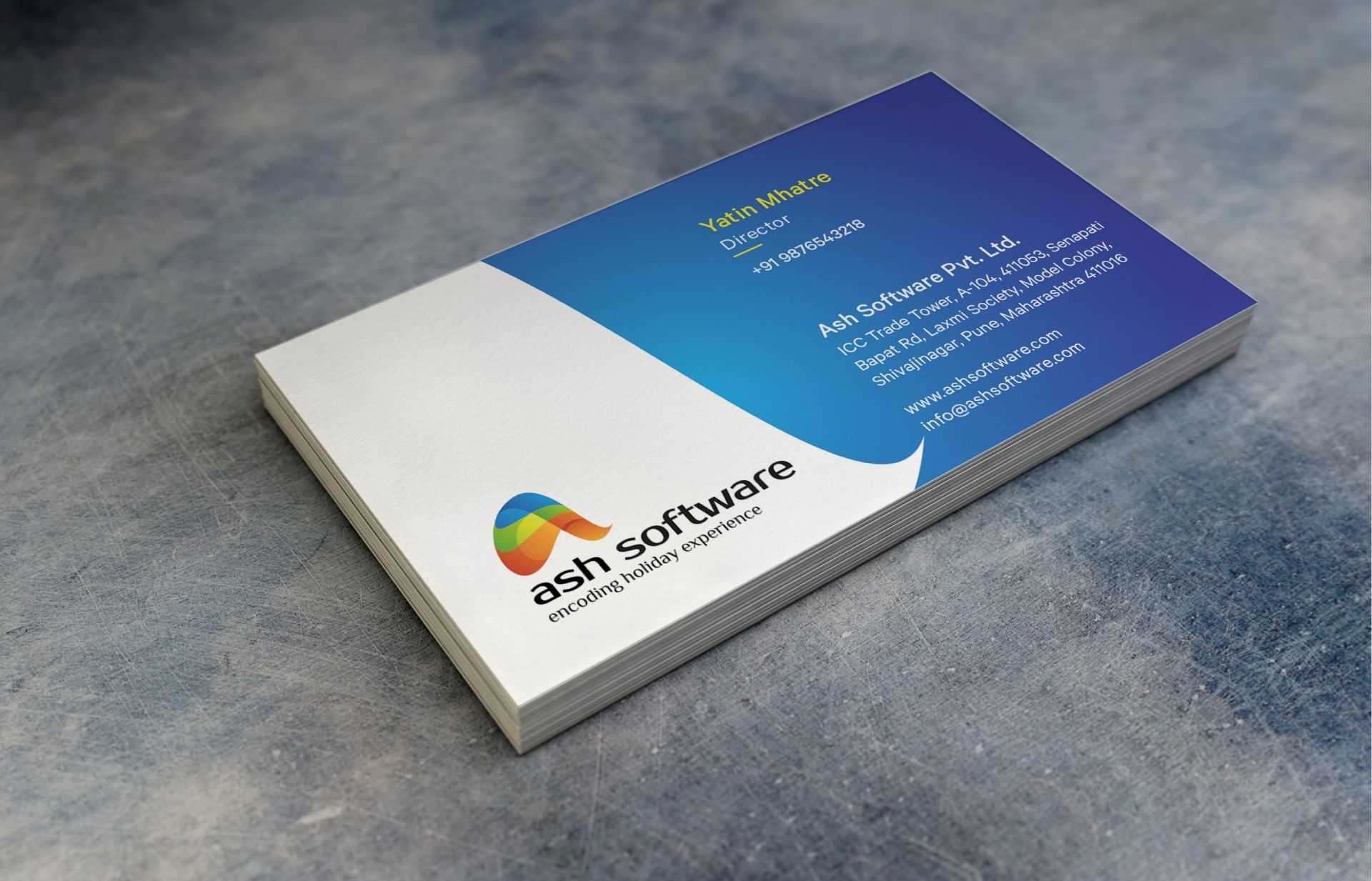 ash software business card