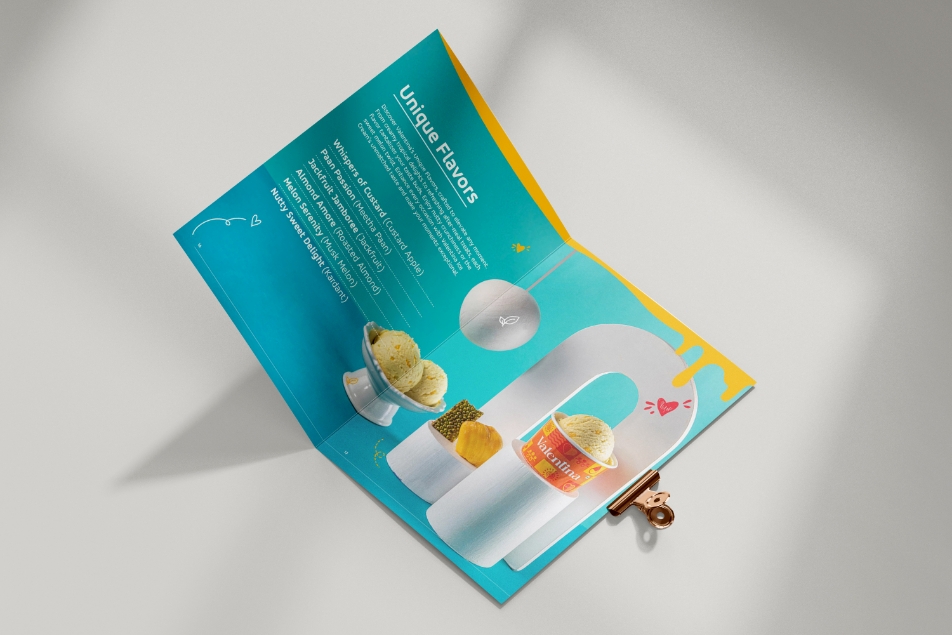 Valentina Ice cream | Menu design
