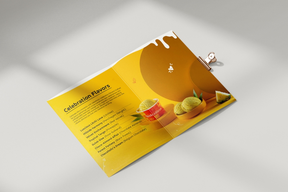 Valentina Ice cream | Menu design