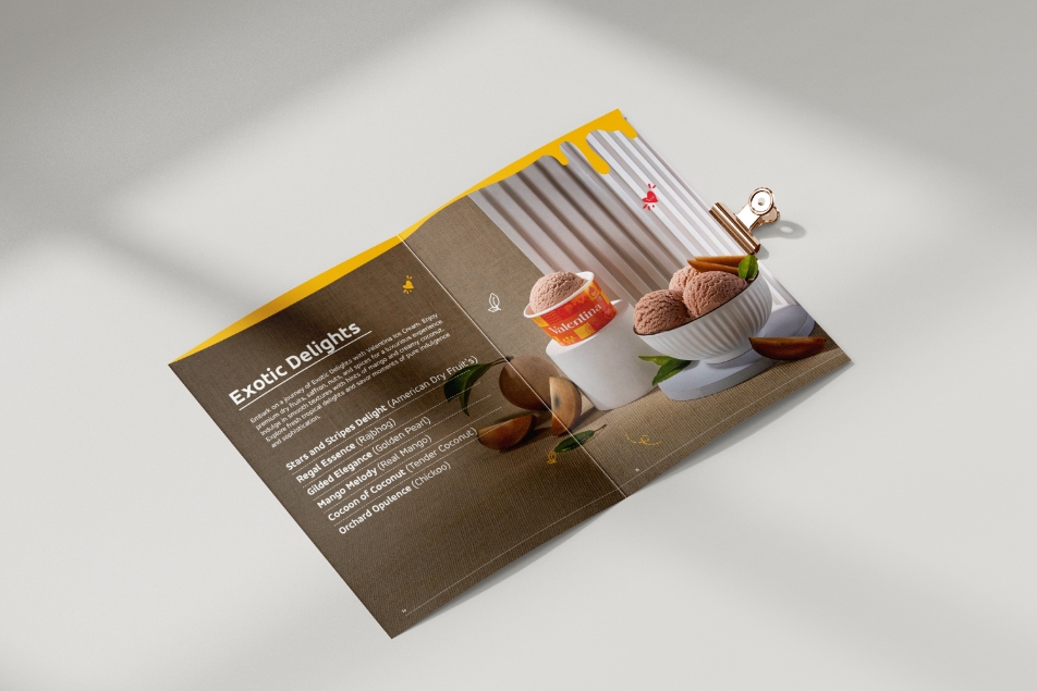 Valentina Ice cream | Menu design