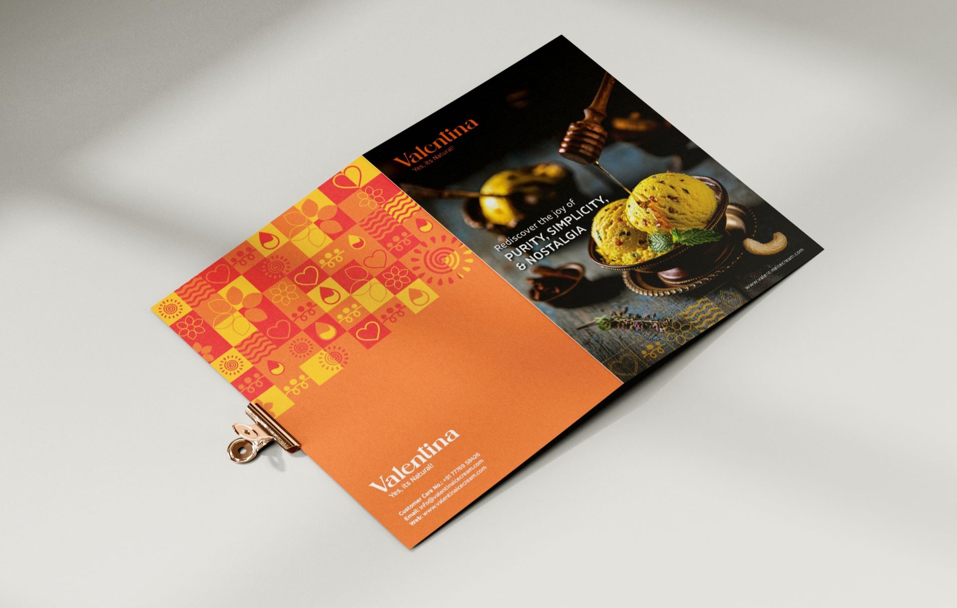 Valentina Ice cream | Menu design