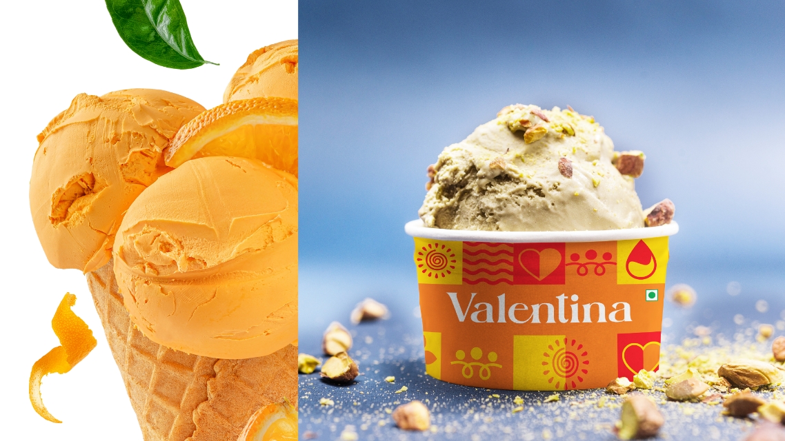 Valentina Ice cream | packaging design
